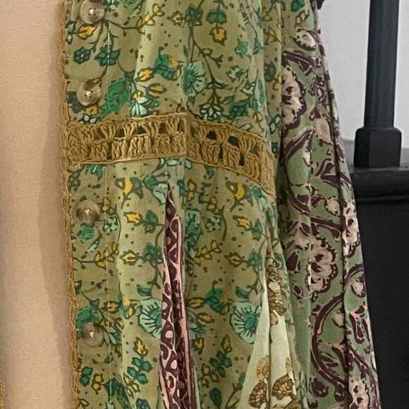 039 Free People Hazy Baby Boho Mini Dress Sweet Mint NWT Oversized Size XS - Picture 11 of 11